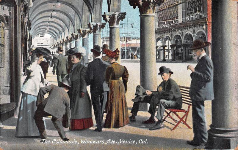 The Colonnade, Windward Avenue, Venice, California, Early Postcard, Unused