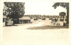 Postcard 1940s Northwood Ridge New Hampshire Ryder's Cabins roadside NH24-2974