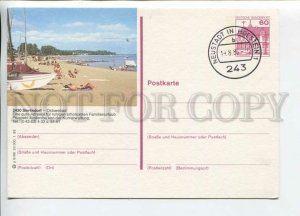 449827 GERMANY 1985 Sierksdorf beach yacht cancellation POSTAL stationery
