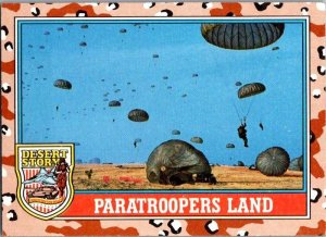 Military 1991 Topps Desert Storm Card Paratroopers Land sk21376