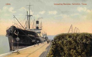 Steamer Daybreak Unloading Bananas Galveston Texas 1910c postcard