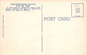 Webb Susquehanna Weggum Iron Ore Mines, Minnesota, USA Postcard