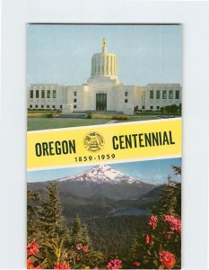 Postcard Oregon Centennial 1859-1959, Oregon