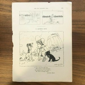 Rare - A Queer Boy - Page Cutout ILLUSTRATED VERSE GERTRUDE E HEATH 