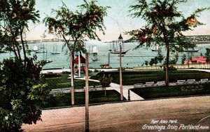 Portland, Maine - Boats at Fort Allen Park - in 1906