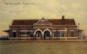 Railroad Station, Pomfret, Connecticut CT, USA Railroad Train Depot 1909 clos...