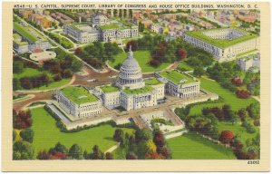 US Unused -Old card -Supreme Court, Library of Congress - Washington DC. Nice.