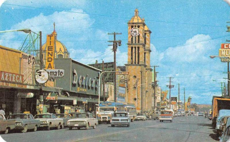 Tijuana Mexico Street Scene and Church Vintage Postcard J66935