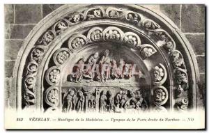 Postcard Old Vezelay Basilica of the madeleine Eardrum's Gate Narthex