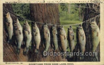 Cass Lake, Minn, USA Fishing 1942 postal used 1942