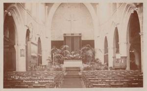 Organ Altar at St Augustines Church Preston Park Antique Old Real Photo Postcard