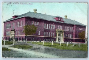 Wadena Minnesota MN Postcard Public School Building Exterior View 1910 Vintage