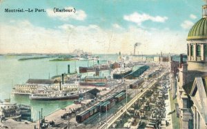 Canada Montreal Le Port Harbour Vintage Postcard 07.38