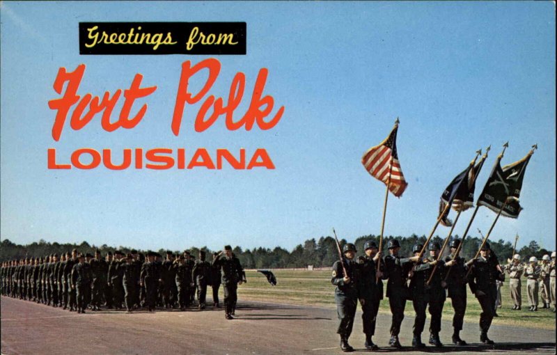 Fort Polk LA Military Training Color Guard Graduating Postcard