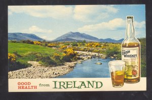 GOOD HEALTH FROM IRELAND IRISH WHISKEY VINTAGE ADVERTISING POSTCARD