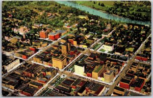 Macon Georgia, Aeroplane View of Business District Buildings, Vintage Postcard