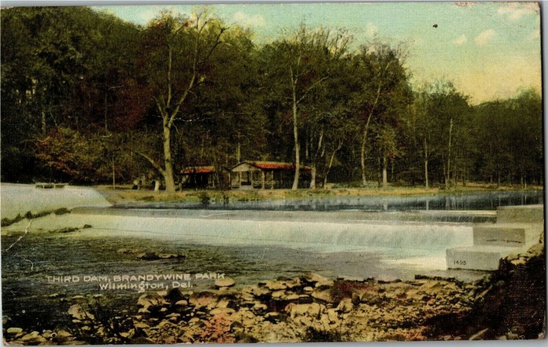 Third Dam, Brandywine Park, Wilmington DE c1910 Vintage Postcard B50