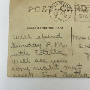 1910 Valley Forge Dam Frankford Station Cancel PA Pennsylvania River Postcard