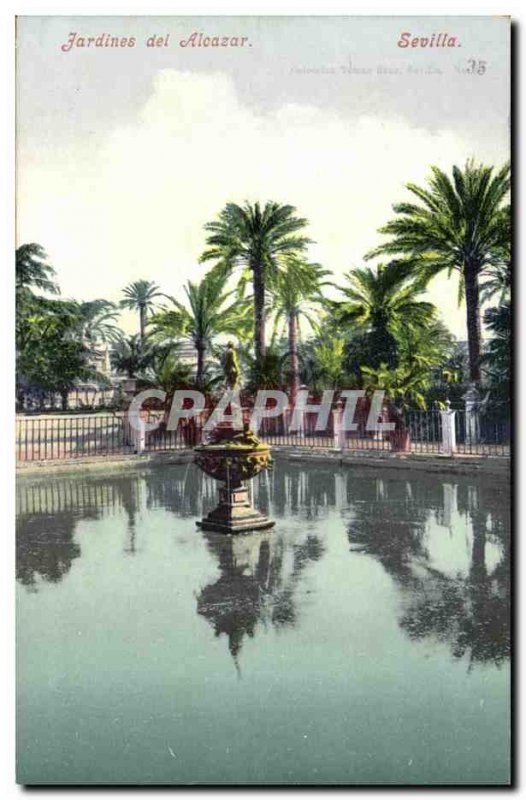 Old Postcard Sevilla Jardines del Alcazar