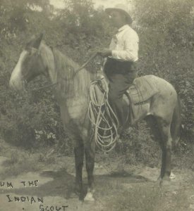 RP c1910 INDIAN SCOUT Horse CAPTAIN PATRUM Indians U.S. ARMY Cavalry? WILD WEST