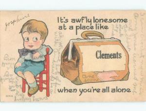 D-back SUITCASE - COMIC POSTCARD Clements Near Redwood Falls & New Ulm MN E9803