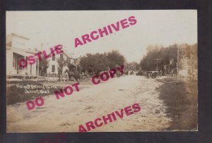 Detroit KANSAS RPPC c1910 GENERAL STORE nr Abilene Junction City POPULATION 102