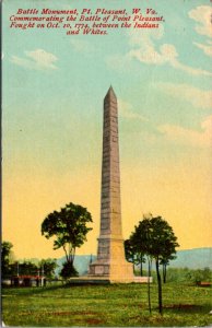 Postcard Battle Monument in Point Pleasant, West Virginia