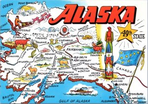 Postcard Alaska map our 49th State