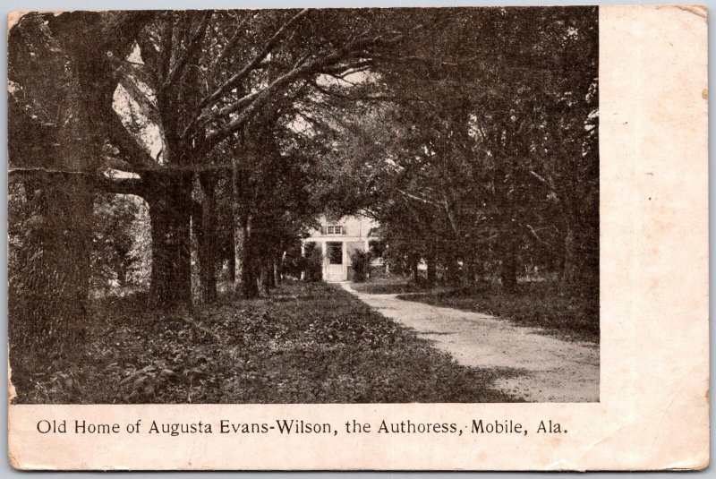 1910's Old Home Augusta Evans-Wilson The Authoress Mobile Alabama AL Postcard