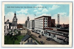 1923 Sixth Street Looking West Nebraska Street Sioux City Iowa Vintage Postcard