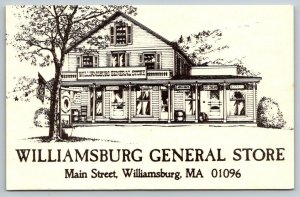 Williamsburg General Store Main Street  Massachusetts  Postcard