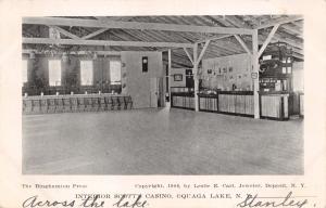 OQUAGA LAKE NEW YORK INTERIOR SCOTT'S CASINO~LESLIE CARL POSTCARD 1907