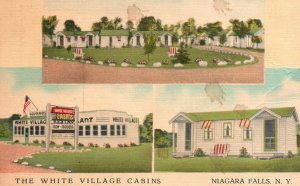 The White Village Modern Cabins Niagara Falls New York Vintage Postcard 1930's