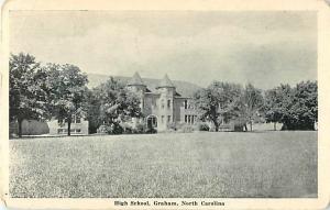 High School Graham North Carolina NC White Border Postcard