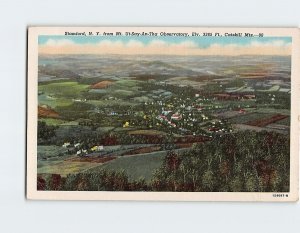 Postcard Stamford from Mt. Ut Say An Tha Observatory Catskill Mts. New York USA