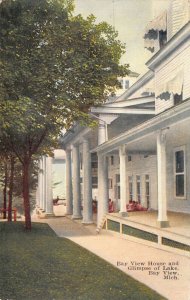 Postcard Bay View House and Glimpse of Lake in Bay View, Michigan~119785