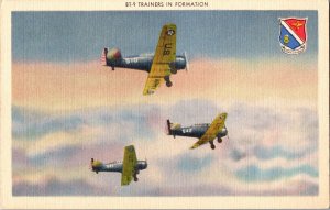 BT-9 Trainers in Formation, San Antonio Aviation Cadet Center Vtg Postcard K65