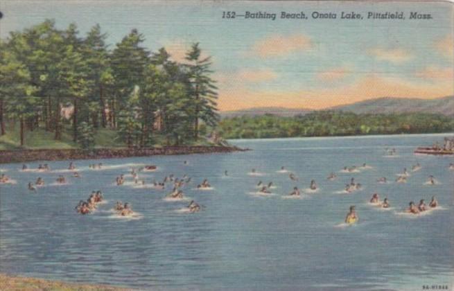 Massachusetts Pittsfield Bathing Beach Onota Lake Curteich