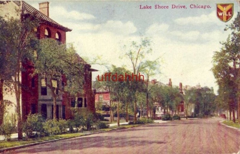 LAKE SHORE DRIVE, CHICAGO, IL 1910 dirt road