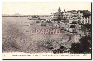 Old Postcard Frejus Saint Raphael View the Bains and Boulevard Felix Martin