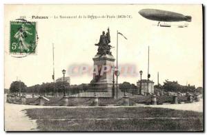 Old Postcard Puteaux The Monument of Defense of Paris 1870 1871 Army Zeppelin...