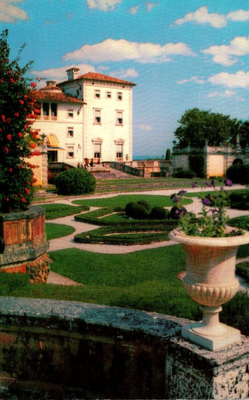 Florida Miami Vizcaya Dade County Art Museum View Across Formal Garden Showin...