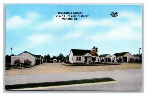 Holcomb Court Motel Marietta Georgia GA UNP Chrome Postcard V3