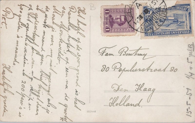 Uruguay Montevideo Playa Pocitos Vintage RPPC  C083