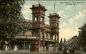 Cleveland OH Euclid Beach Park Scenic Railway c1910 Postcard