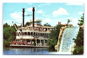 Mark Twain Sternwheel Steamboat Cascade Mountain Disneyland Postcard