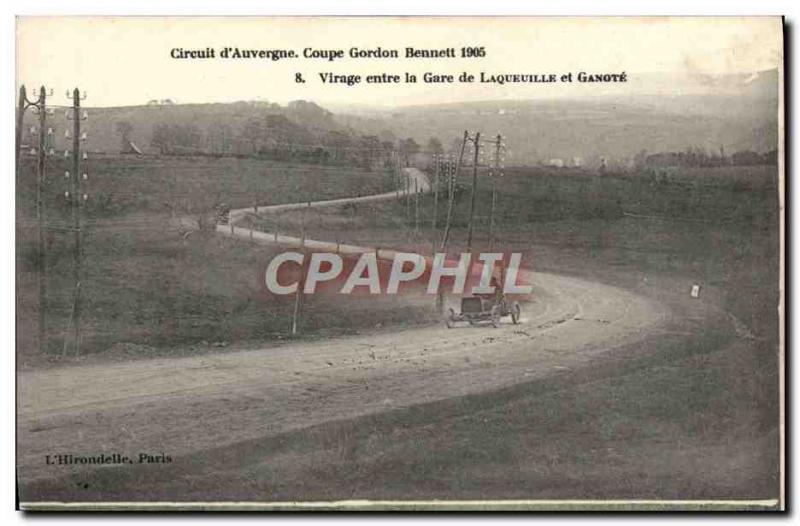 VINTAGE POSTCARD Automobile Circuit of Auvergne Coupe Gordon