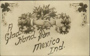 Mexico IN Hands Shaking Greeting c1910 Real Photo Postcard