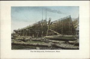 Newburyport MA Old Shipyards c1910 Postcard