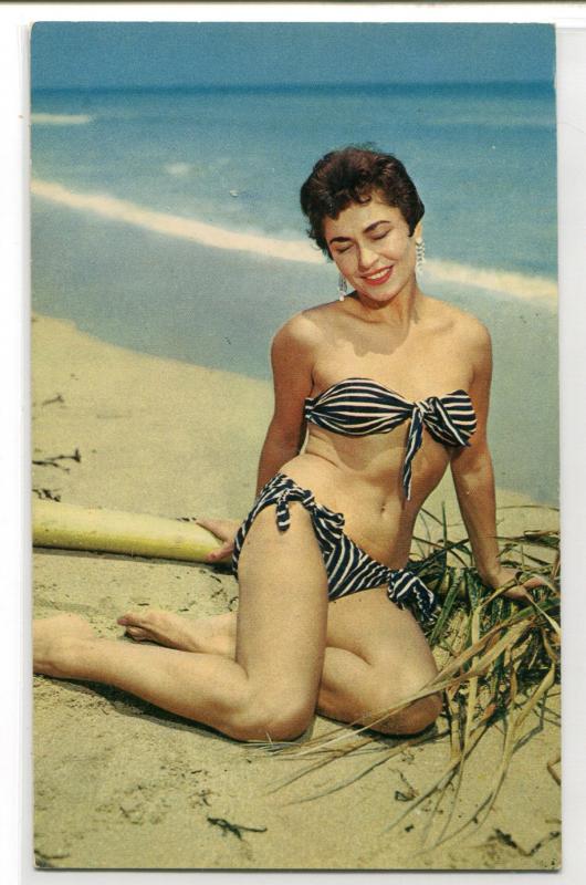Bathing Beauty Woman Bikini Swimsuit Beach #2 postcard